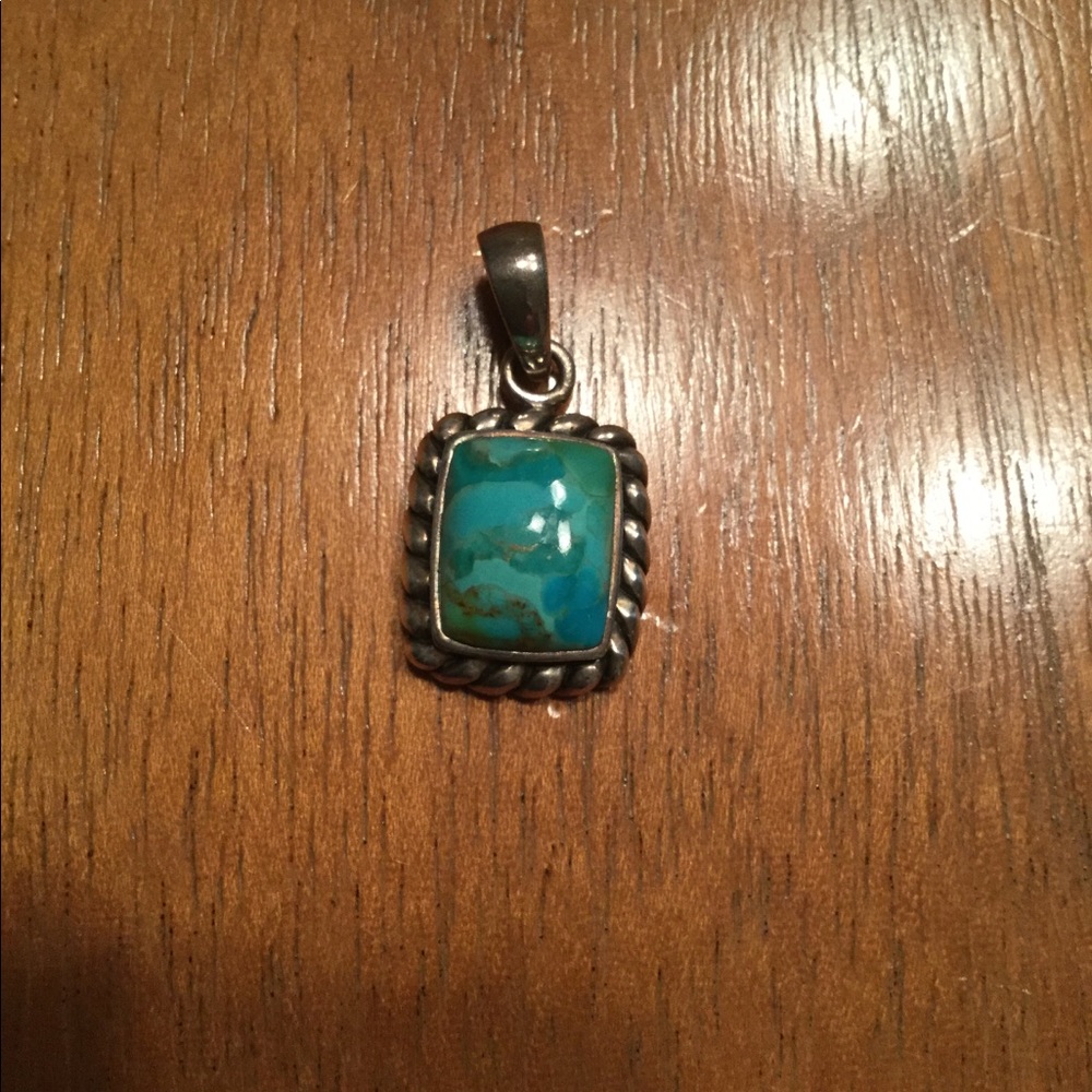 Southwestern turquoise pendant/enhancer sterling
